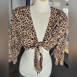 Torrid Animal Print Super Soft Wrap Top NWT